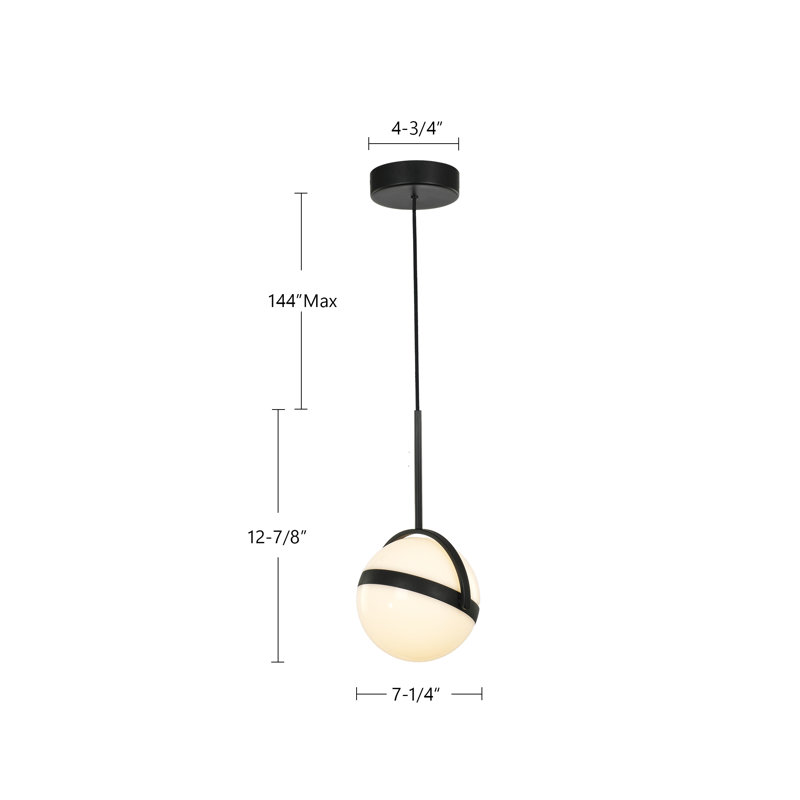 Globo 1 - Light LED Pendant, Matte Black