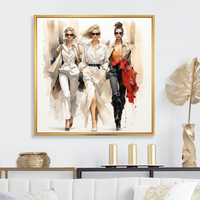 Personnages de mode sur une promenade II - art mural tendance