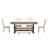 Berau 78" Solid Wood Oak Finish Top Dining Set With X-Back Chairs - 7-Piece, Antique Black Base Table, Antique White Base Chairs And Bench-439599415-439599417-439599418