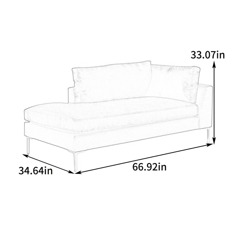 Fauteuil inclinable à haute élasticité en velours léger de style luxueux, Accoudoir à droite (vu de face), Noir