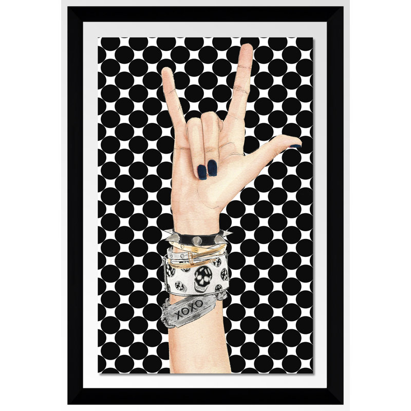 «Xoxo», reproduction sur toile, H 39,5 po x l 27,5 po x P 0,75 po, Cadre noir