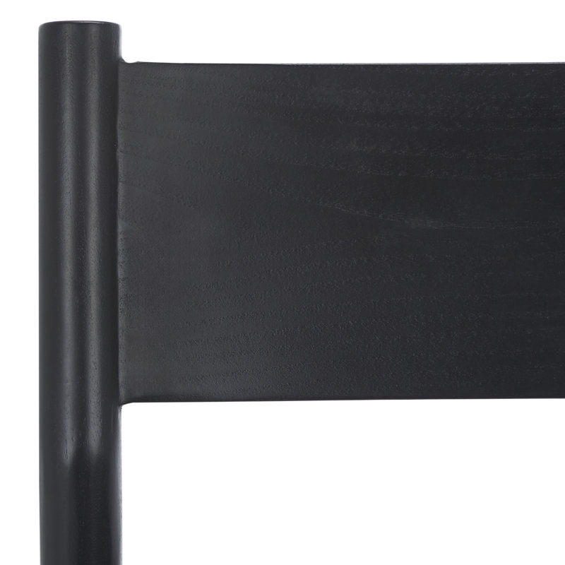 Tabouret de comptoir en cuir tissé Hentges, Noir, noir, noir, noir