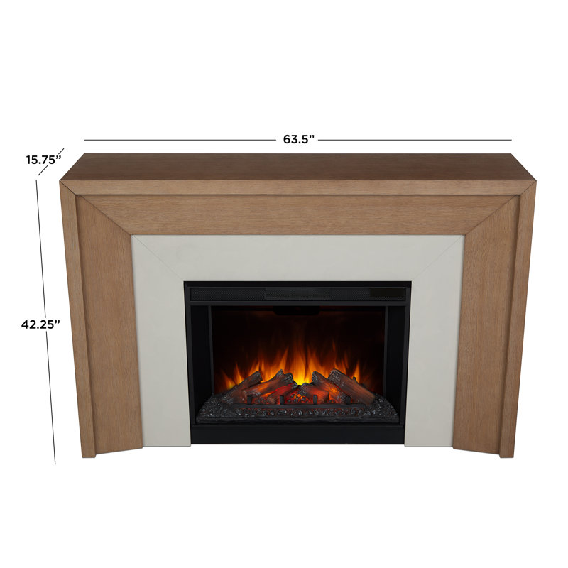 Brooks 64" Grand Electric Fireplace by Real Flame, Brown Wood