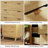 HOMCOM Fluted Dresser For Bedroom With 4 Drawers, Chest Of Drawers With Gold Finger Pulls And 4 Wood Legs, Natural Wood