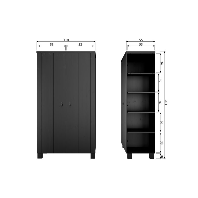 Ties 2 Door Wardrobe