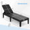 Chaise longue d'extérieur inclinable à 3 positions avec rotin imperméable
