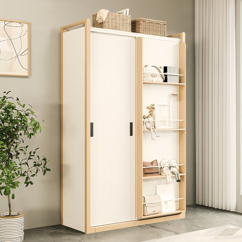 Garde-robe simple de couleur unie, H 79 po x l 39 po x P 24 po, Blanc
