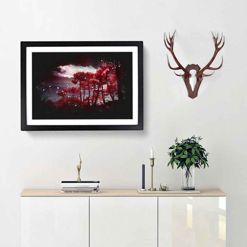 Plum Forest - Picture Frame Graphic Art Print, Black Framed, 33cm H x 45cm W x 2cm D