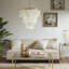 Plafonnier 1 pièce Layered Capiz L 21 po x l 21 po x H 67,5 po blanc métal avec abat-jour capiz