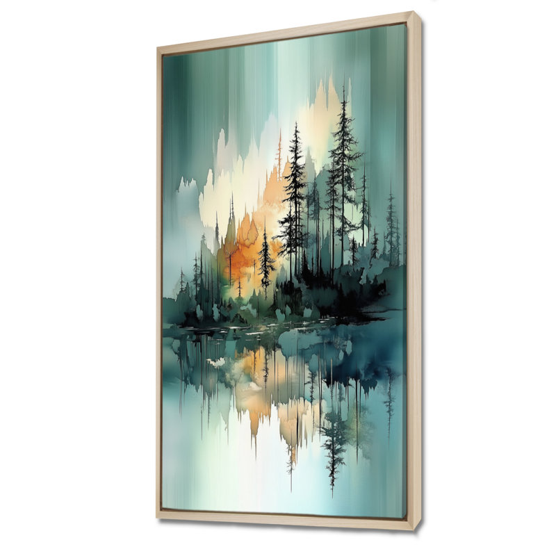 «Blue Green Burnside II», reproduction d'art sur toile encadrée, Nature Large, H 32 po x l 16 po, Cadre naturel flottant
