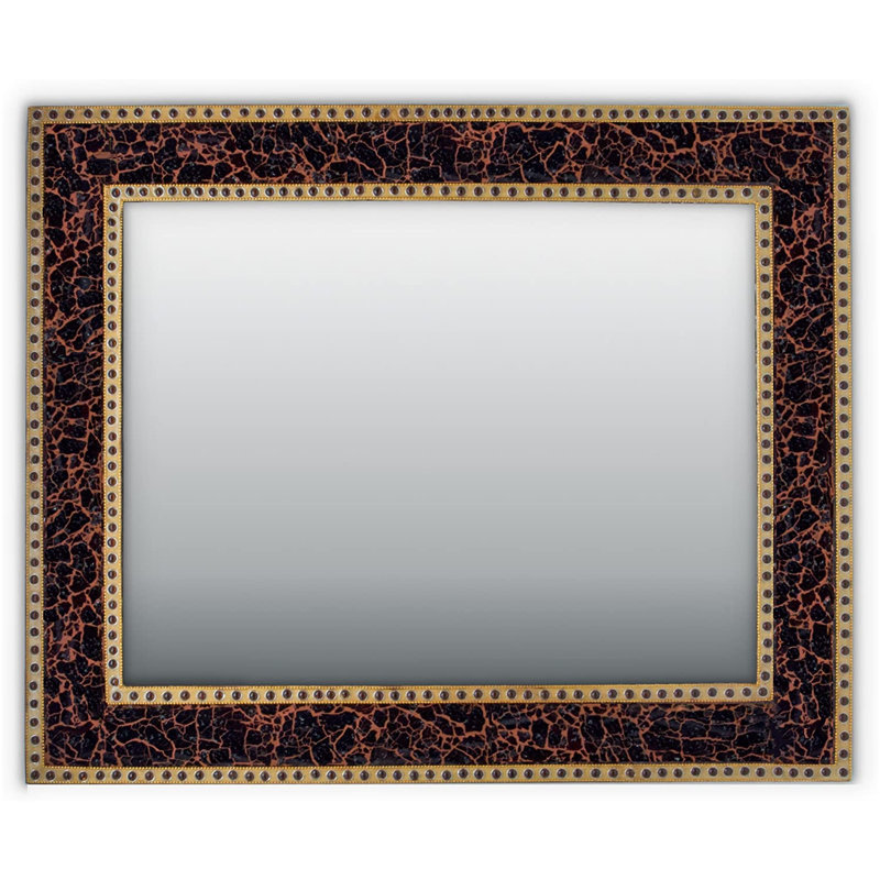 Cima Manufactured Wood, Glass Wall Mirror, Mahogany Brown