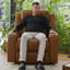 Fauteuil inclinable en cuir fleur 37 po-1428927205