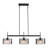 3-Light Linear Kitchen Island Pendant with Textured Water Glass Shades and Adjustable Rod