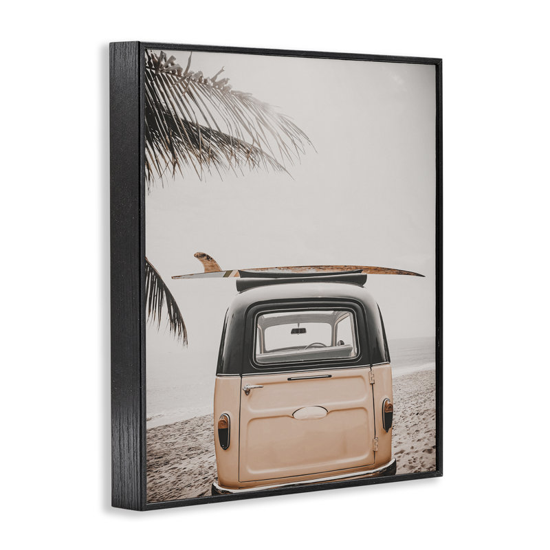  «Endless Summer Beach Van Giclee» par LSR Design Studio, H 20 po x l 16 po, Giclée encadrée noir minuit