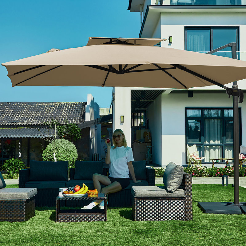 Parasol en porte-à-faux Pulk, Beige, L 120 po x P 120 po