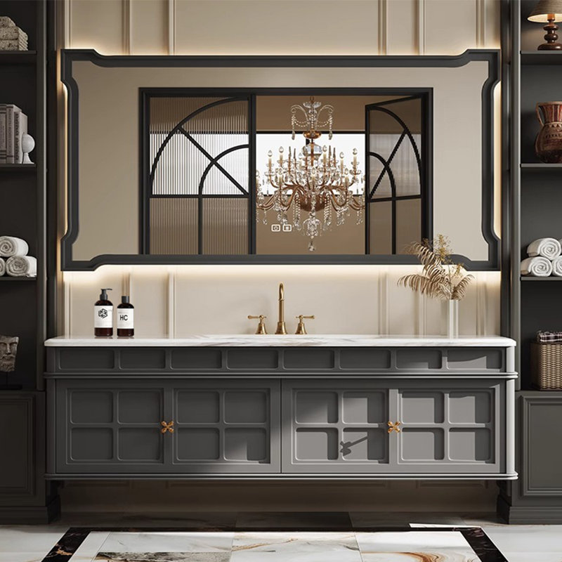 Light luxury American-style bathroom cabinet, Grey, 63"
