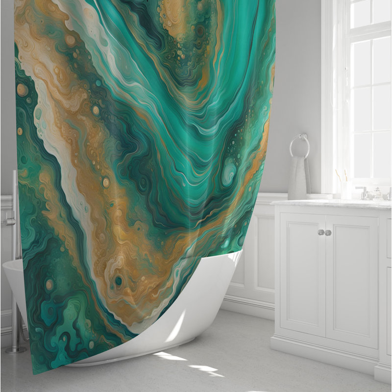 Shower Curtain with Bath Mat SH01219, 72" H x 70" W
