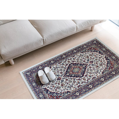 Tapis beige / bleu marine Antony