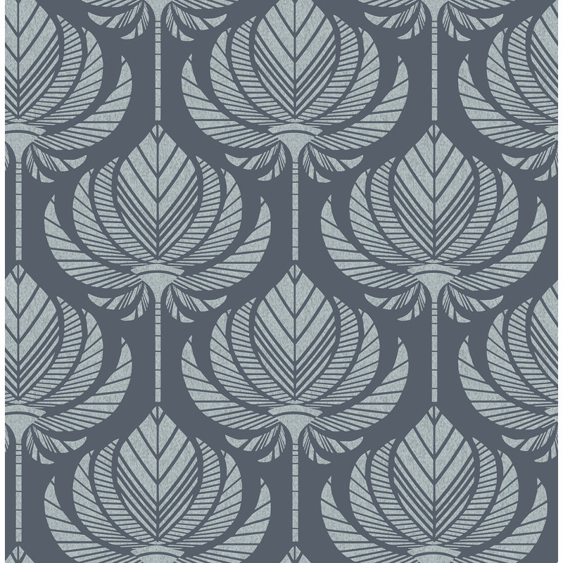 Floral Wallpaper, Navy