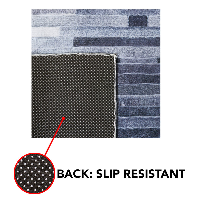 Tapis abstrait lavable à la machine Avrumi, Rectangle 9 pi x 12 pi
