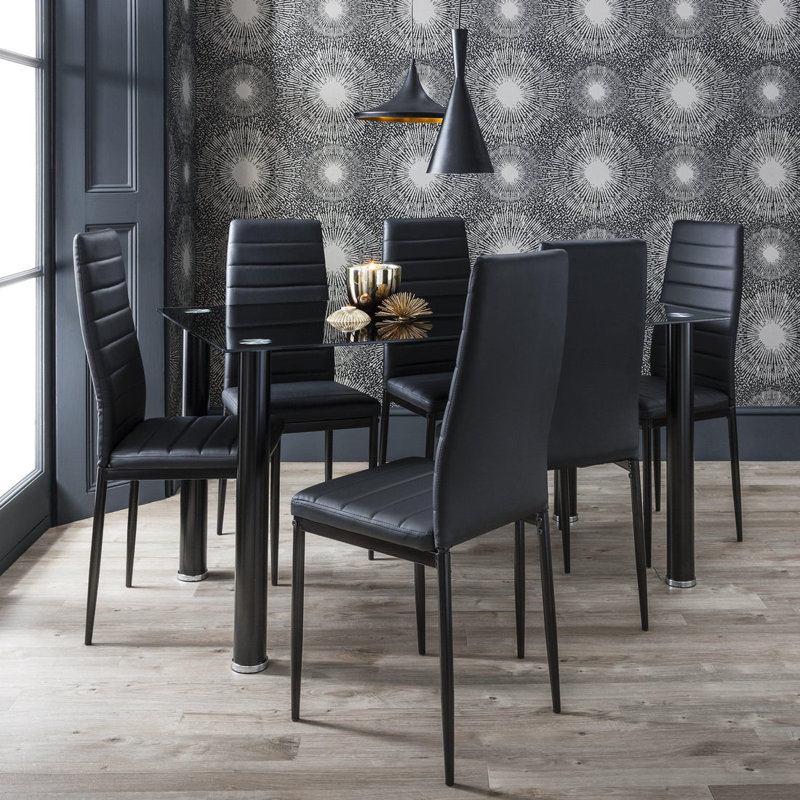 Gorge 6 - Person Dining Set, Black