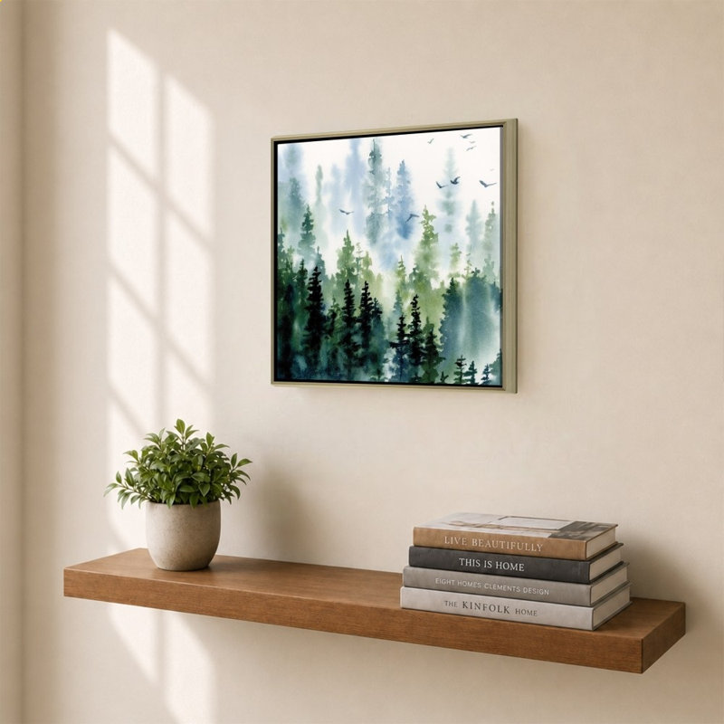 Treeline par Katrina Pete - Impression sur toile, H 28 po x l 28 po, Champagne