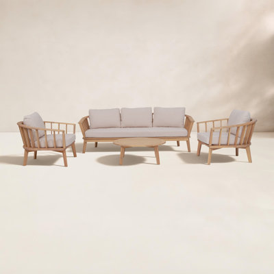 Dacey 5-Person Acacia Complete Patio Set