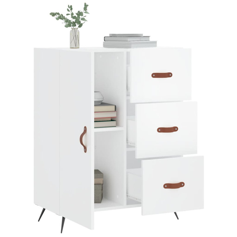 Glenavy 3 - Drawer Rectangle Accent Chest, High Gloss White