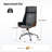 Oswina Leaf Mid-Century Modern Leather Bentwood High Back Swivel Executive Chair with Tilting-2068400135