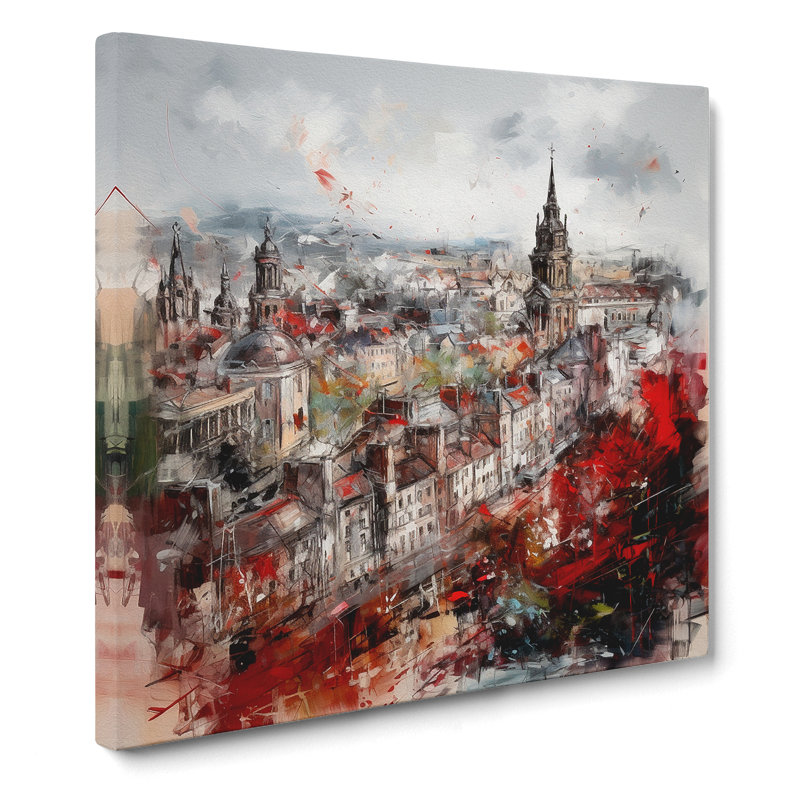 City Of Edinburgh Gestural No.2 - No Frame Print, 50cm H x 50cm W x 3cm D