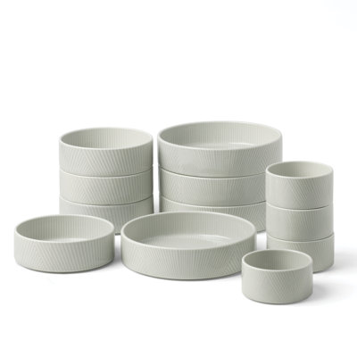 Modulus 12-Piece Bowl Set, Nightshade