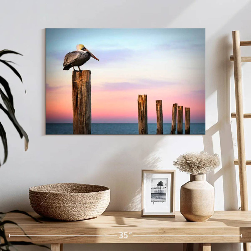 Pelican Brampt Fort Myers au coucher du soleil, H 16 po x l 24 po