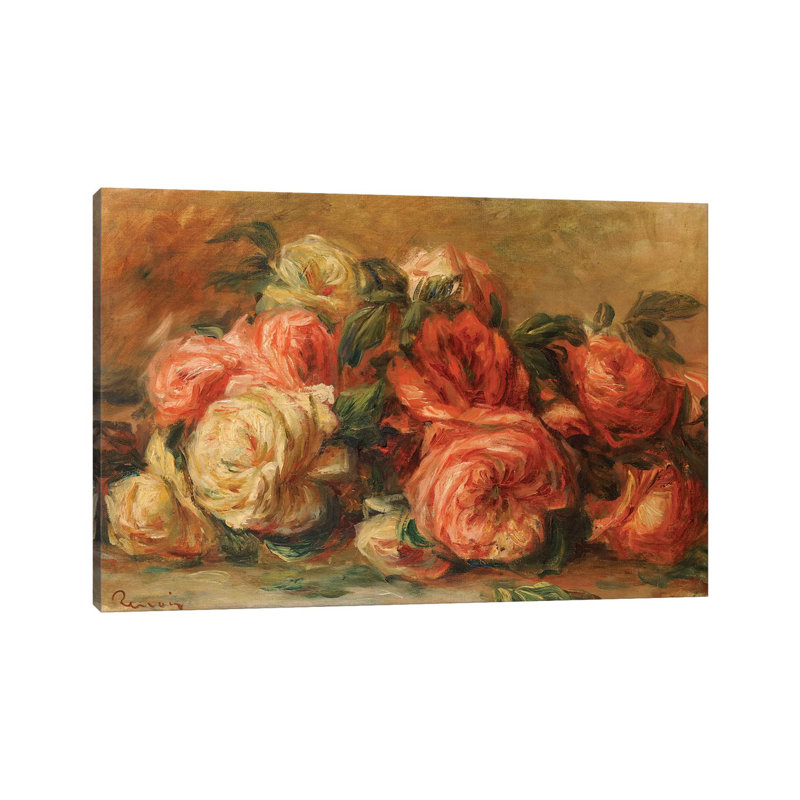 Roses jetées - Estampe numérique sur toile tendue avec châssis, H 32 po x l 48 po