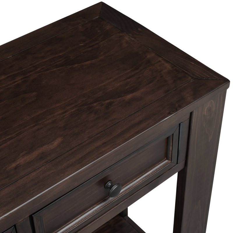Table de rangement rectangulaire: Console avec tiroir, Espresso