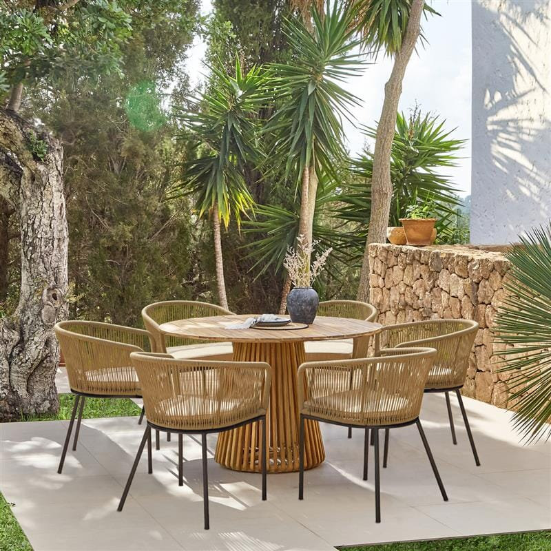 Hopley Rectangular 7 - Piece 6 - Person 120Cm L Outdoor Dining Set, Beige, Natural