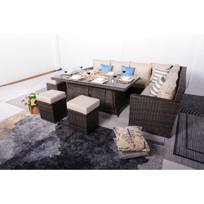 Cambryn 5 - Person Patio Conversation Set with Cushions
