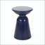 Ensemble de 2 tables d'appoint d'extérieur en fer Serenita avec piédestal évasé - bleu marine-129518262