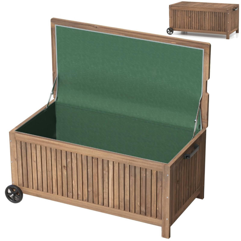 Alpen Home Dorrian Wood Deck Box with Wheels