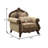 Dandre 49" Wide Velvet Armchair in Beige/Walnut