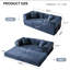 Canapé-lit convertible de très grand lit de 78 po avec 2 coussins Aldora Boneless-195506676