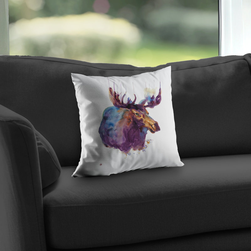 Abstract Moose - Purple Cave – Throw Pillow Cover Only, Double-Sided Print, Insert Not Included