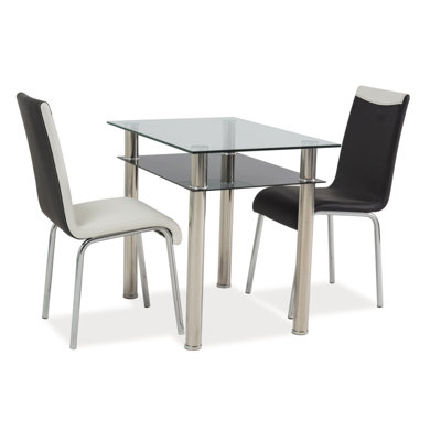 Ondine Glass Top Metal Base Dining Table