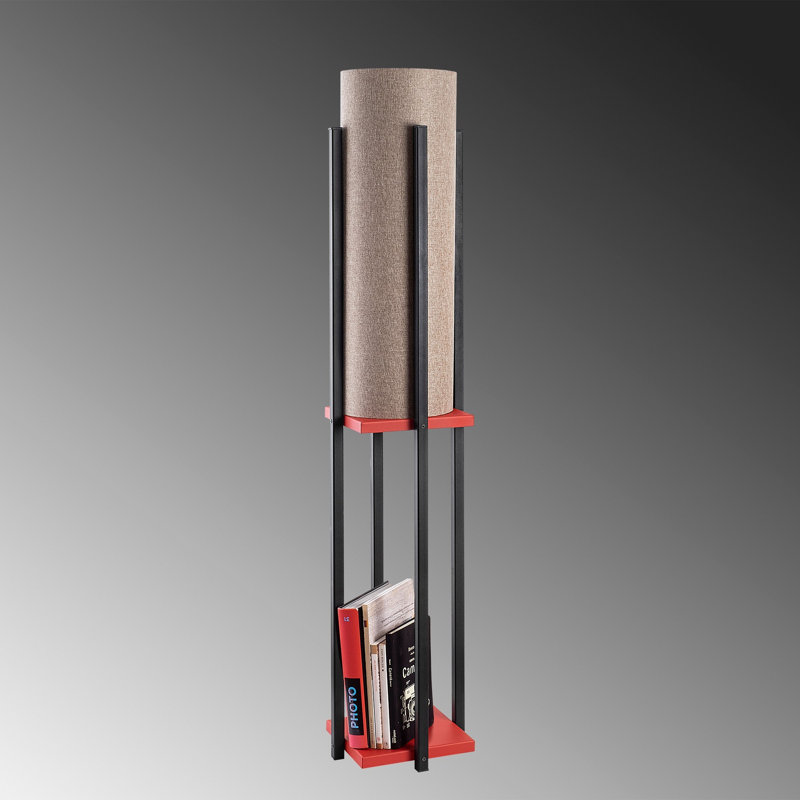 Lampe sur pied colonne 9,83 "Cawe, Brun, Rouge