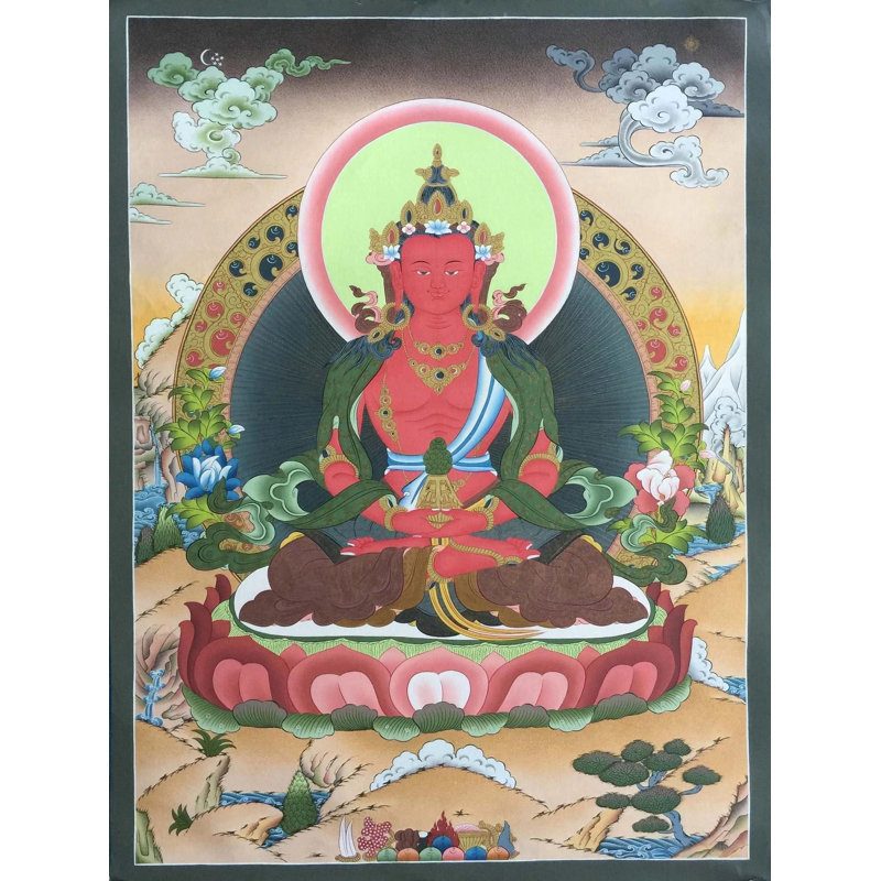 Aprarmita / Amitayus Thangka (Thangka sans brocart)