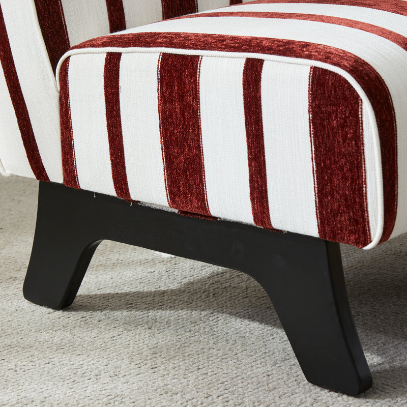 Chaise d'appoint rembourrée avec coussin 29,3 po Langner, Red stripes
