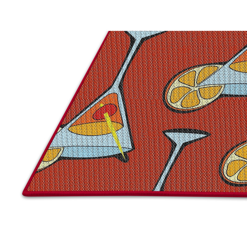 Tapis rouge / vert Olanta, Rectangle 6 pi x 9 pi