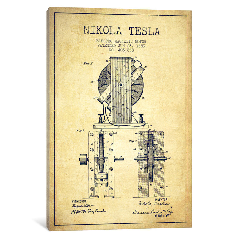 « electro motor rétro », publicité rétro sur toile tendue, H 40 po x l 26 po x P 1,5 po, Pas de tapis, Toile tendue