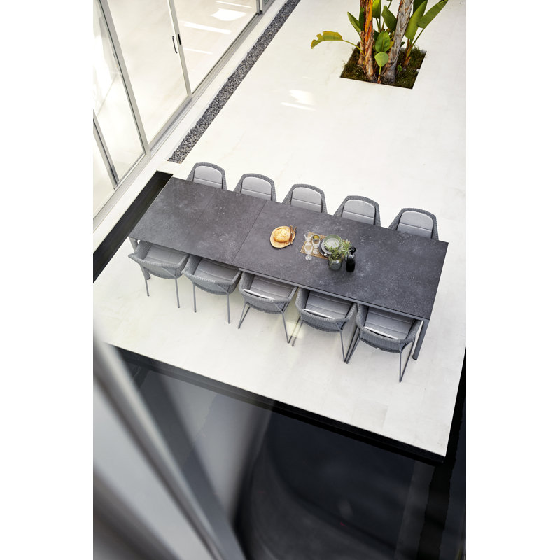 Drop Outdoor Dining Table, Black, Lava Gray
