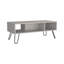 Table basse Vassel, pieds en épingle à cheveux, deux tablettes