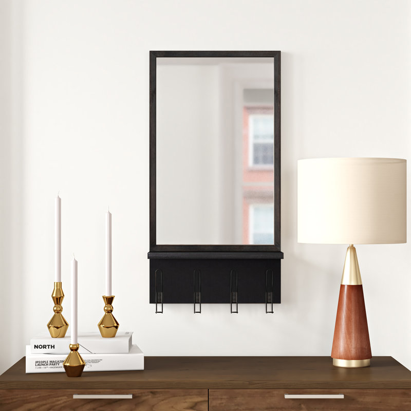 Miroir d'appoint Ilona, Noir, 36,75 po x 20 po